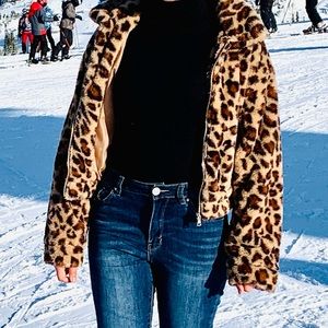 leopard printed jacket from Zaful in black and brown colour